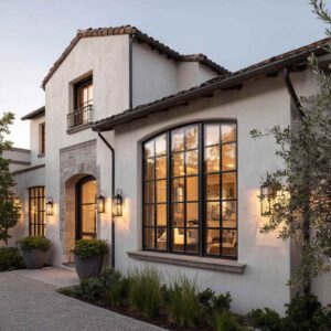 Energy-efficient Irvine, CA windows installed in a luxury home, featuring clean lines and architectural style.