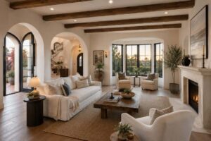 Contemporary living room featuring stylish Huntington Beach, CA window replacement with expansive natural views