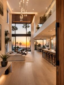 Spacious coastal home showcasing aluminum windows in Huntington Beach, CA