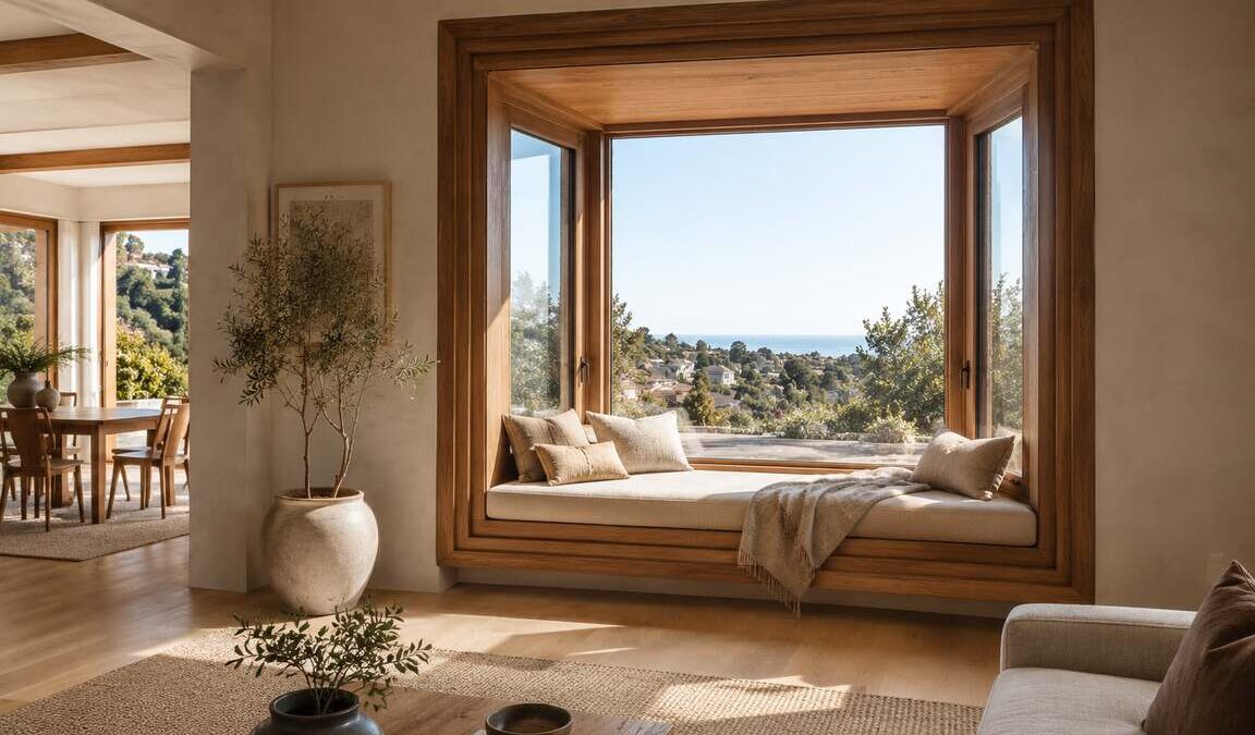 Modern wood windows enhancing natural light and style in Irvine, CA homes