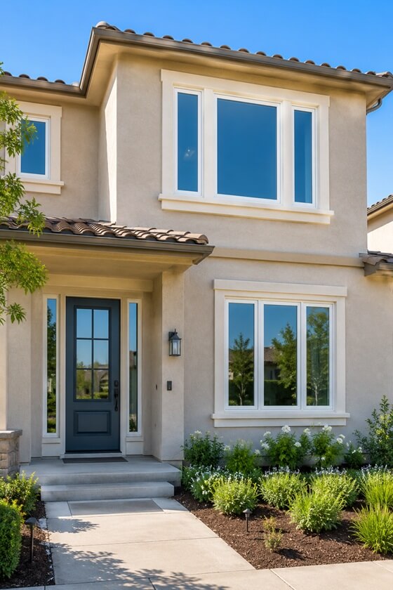 a modern suburban home with replacement windows and doors in Irvine, CA